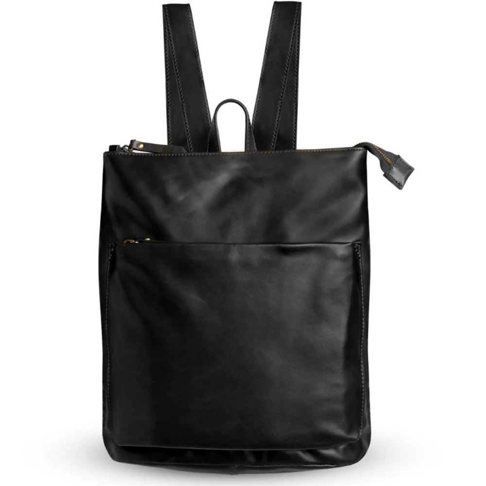 Andar Addison black leather backpack